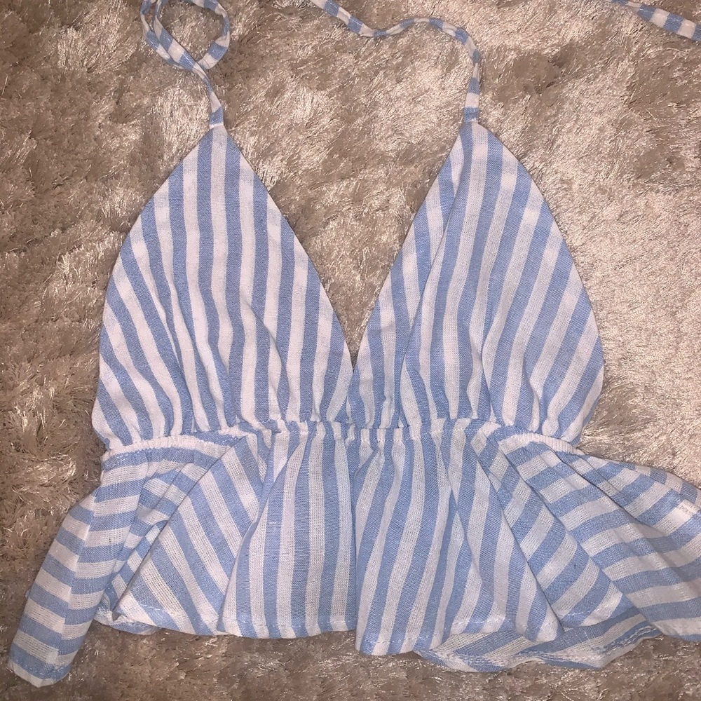 blue striped tank